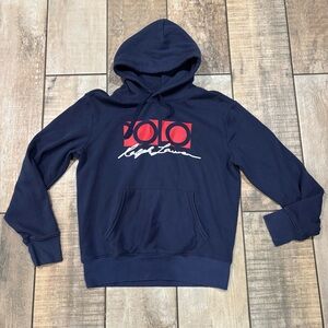 Polo Ralph Lauren Men’s Fleece Polo Graphic Logo Pullover Hoodie Navy Blue Sm